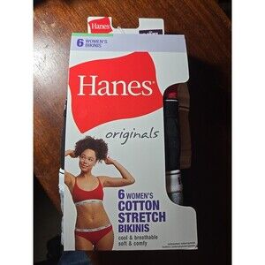 Hanes Originals Women’s Bikini Underwear, Breathable SIZE 9/2xl Cotton, 6-Pack